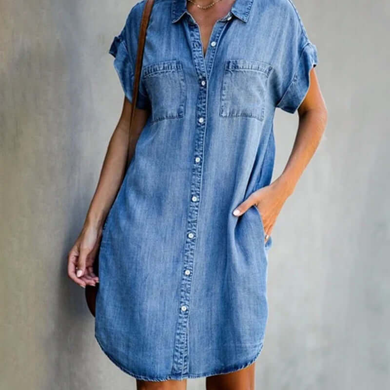 Valerie™ - Elegantes Denim-Kleid mit Bauchbedeckung