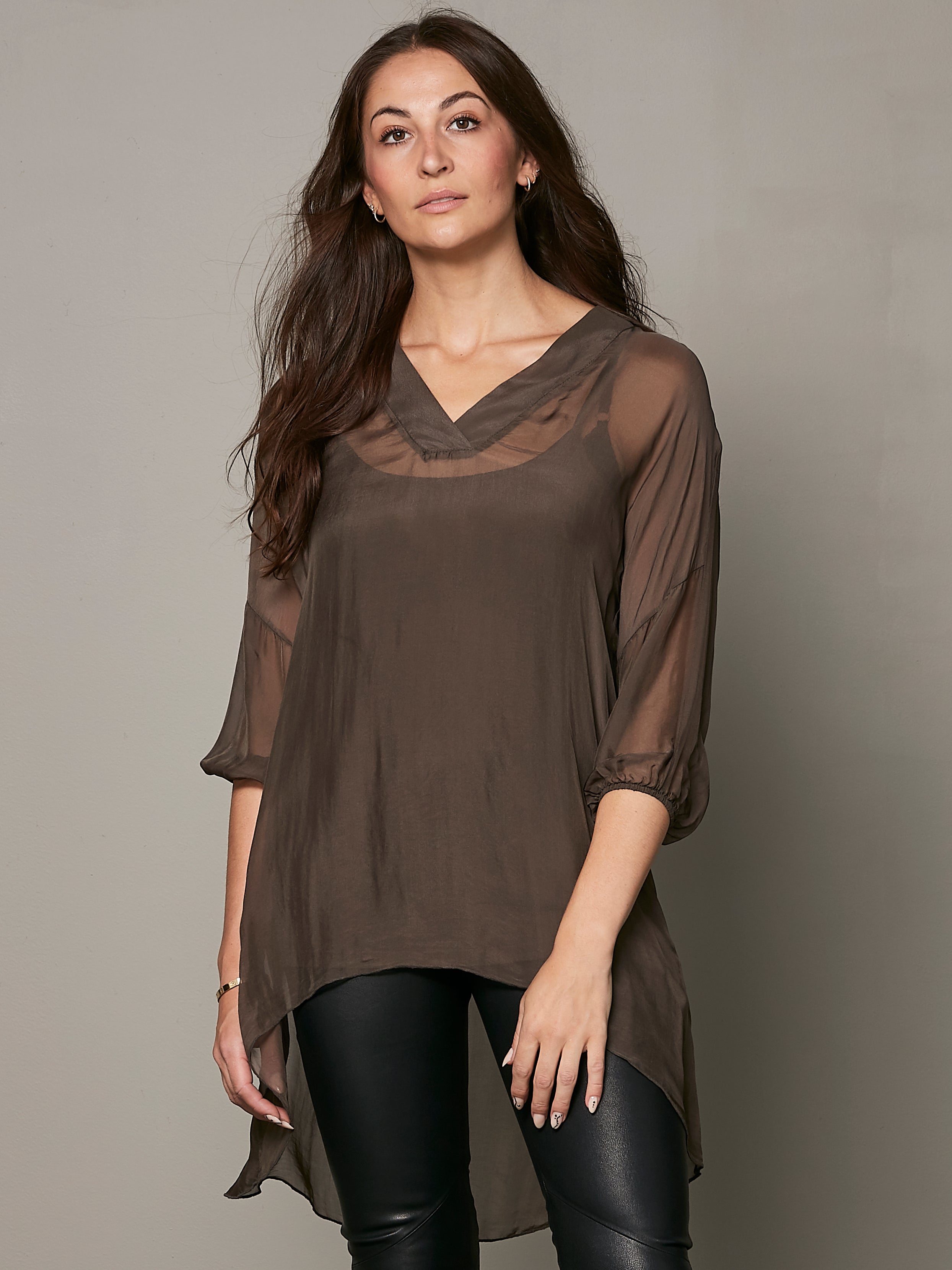 VANINA tunic - Dark Brown