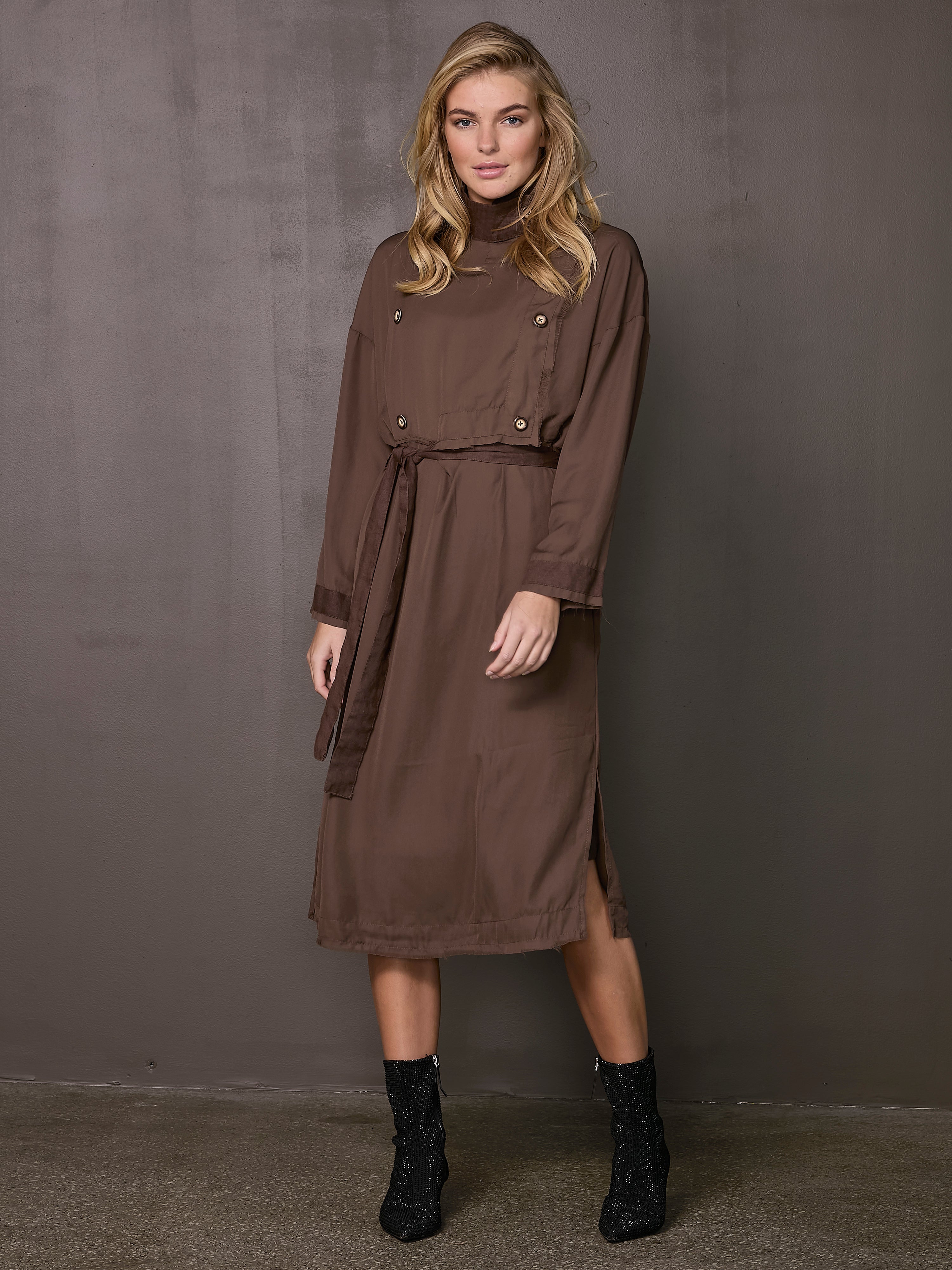 VIBEKE dress - Dark Brown