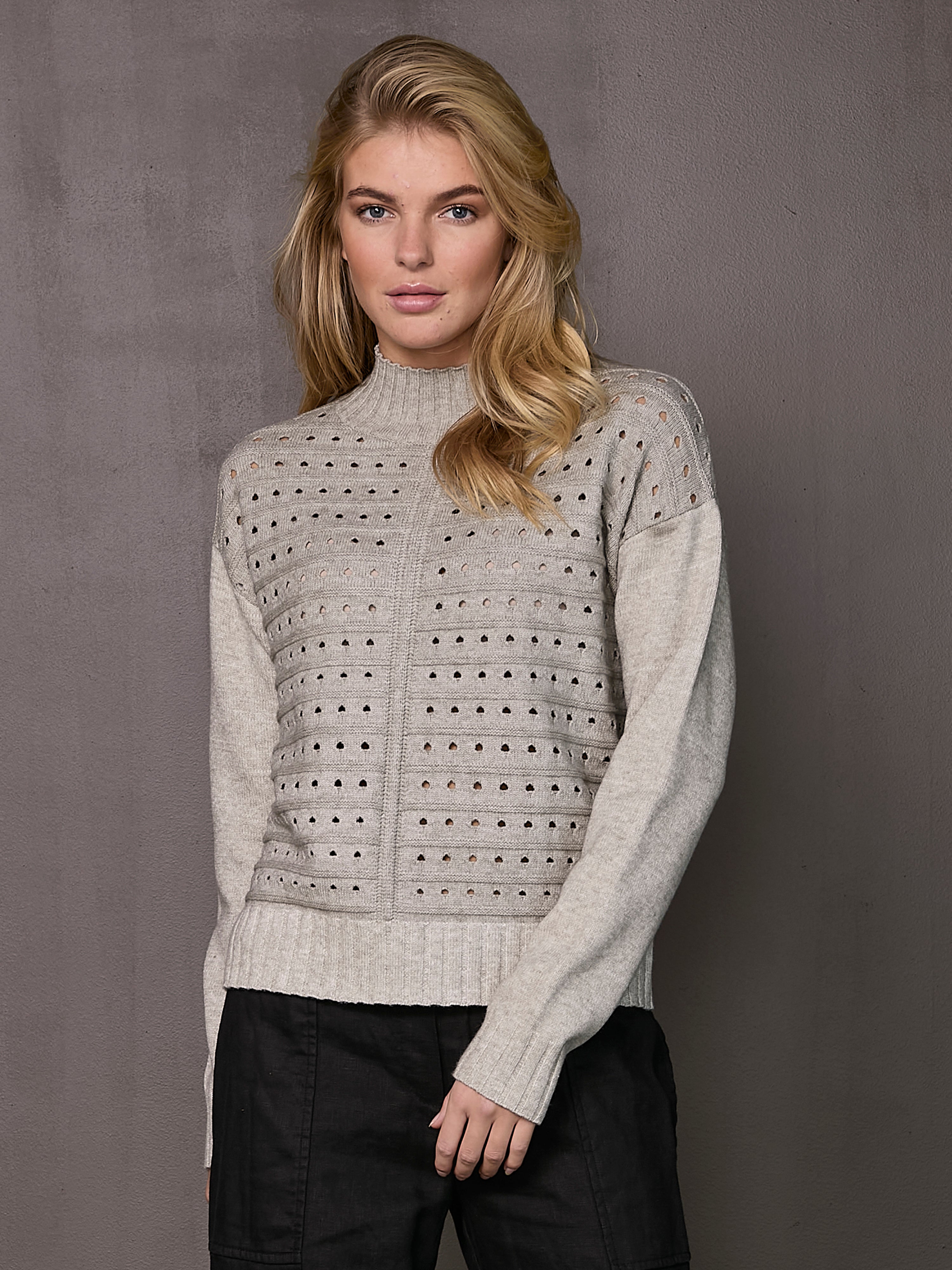 VILKE knit sweater - Grau