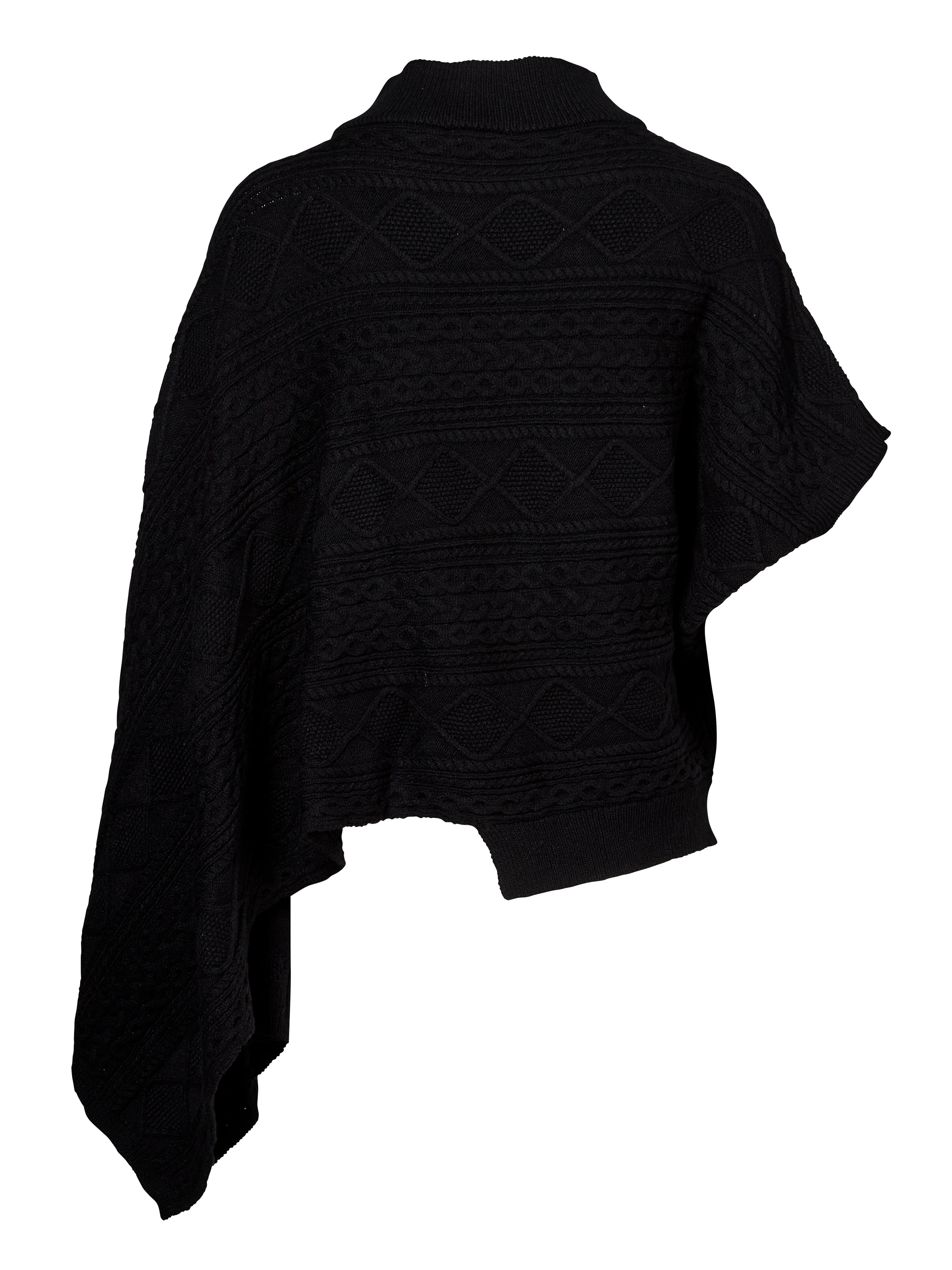 VILNA knit poncho - Black