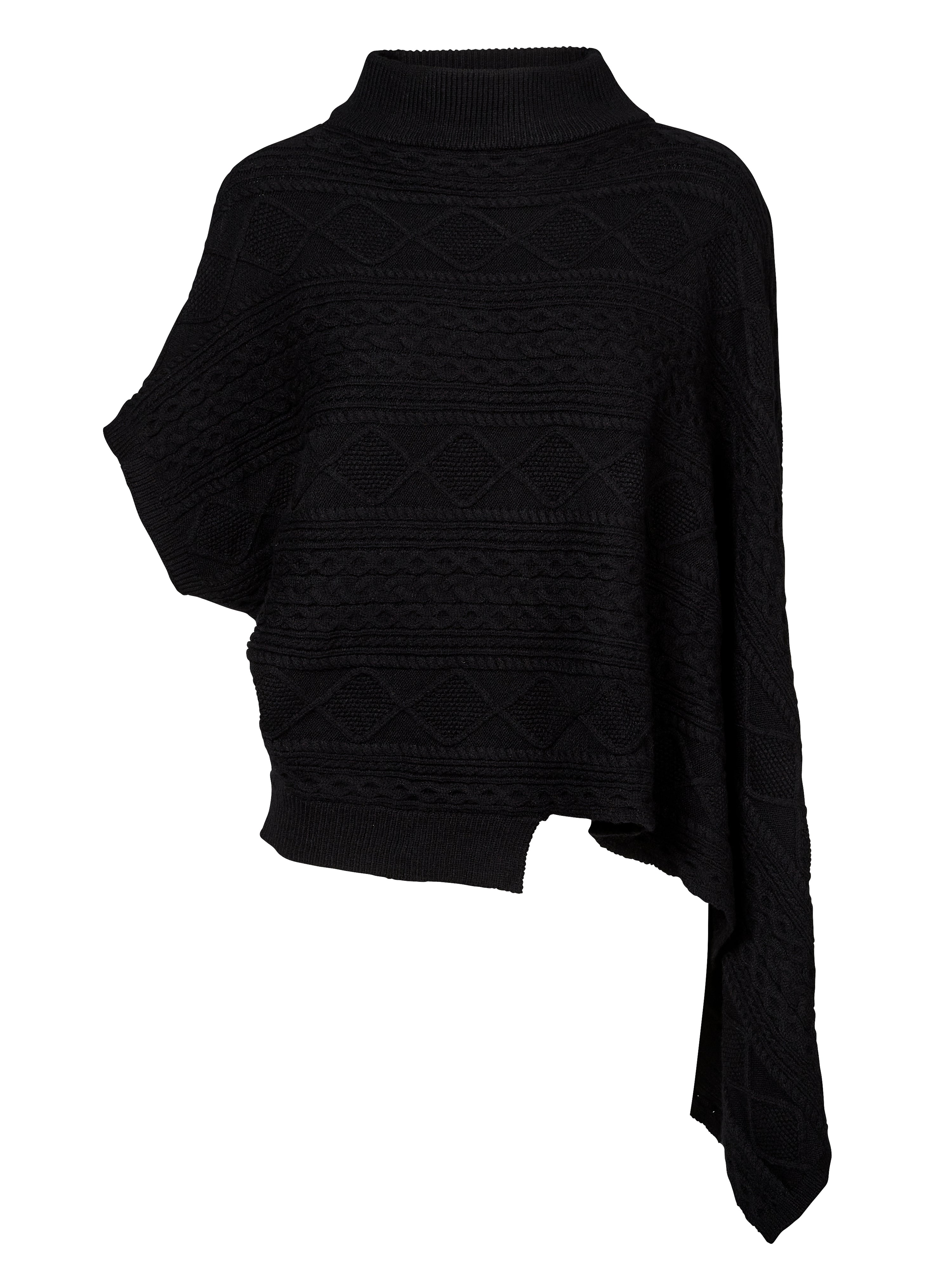 VILNA knit poncho - Black